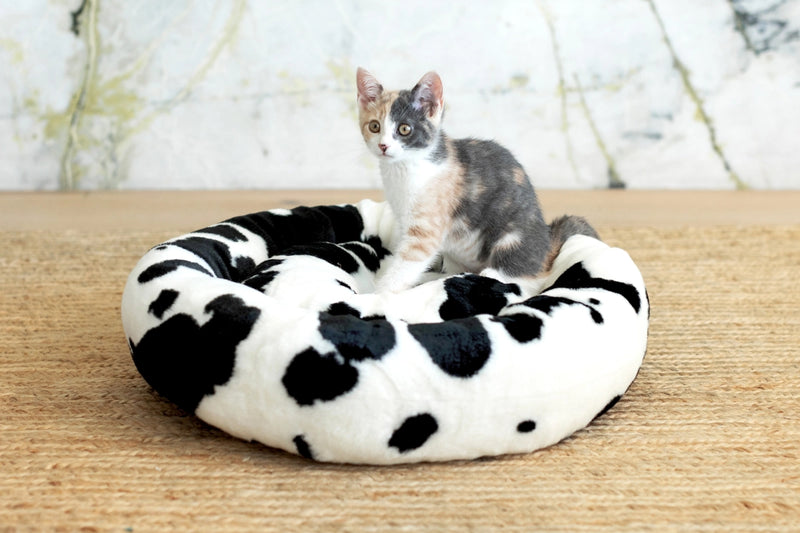 Cow print dog bed best sale